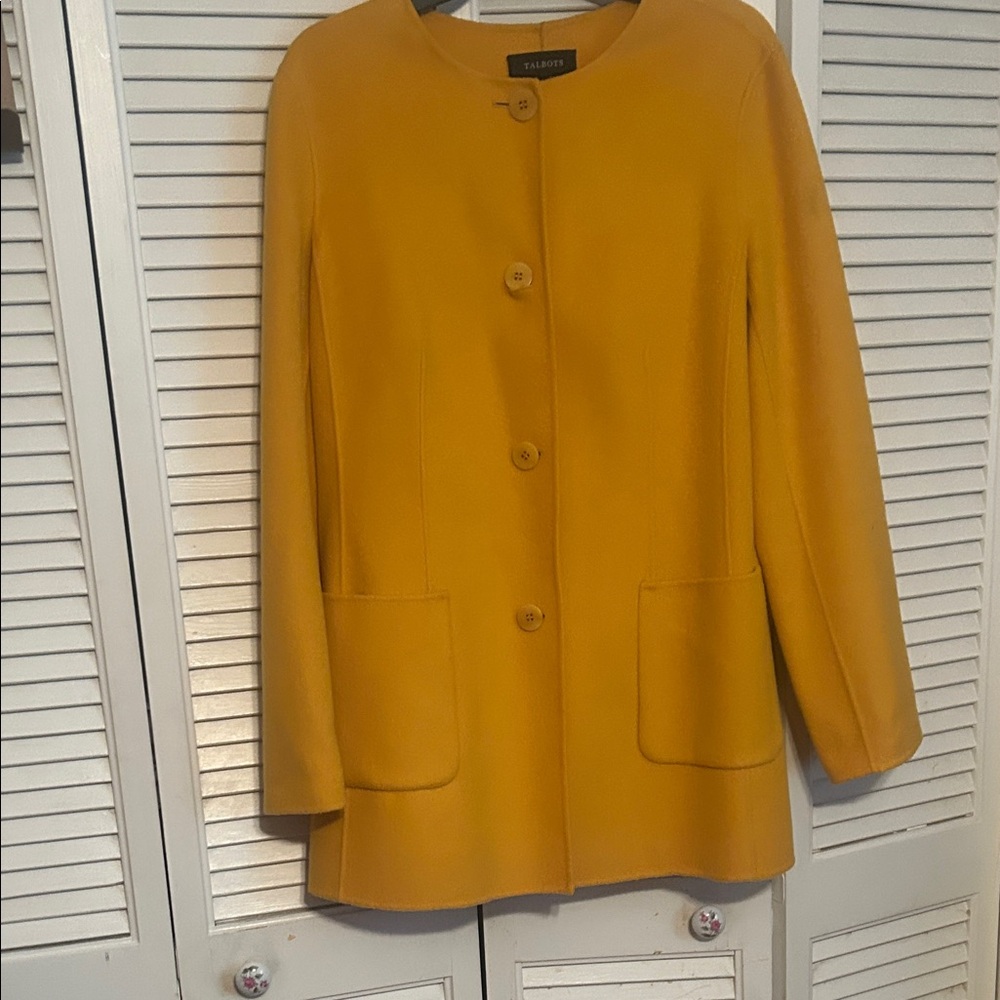 Talbots Women's Mustard Yellow Cape Jacket